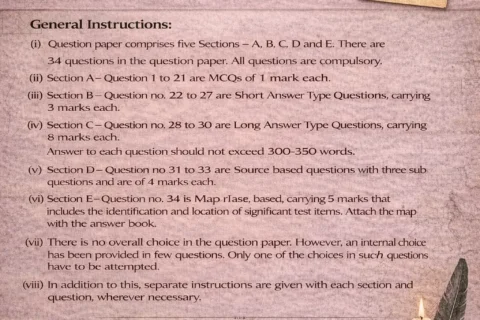 Class XII CBSE History Practice Question Paper
