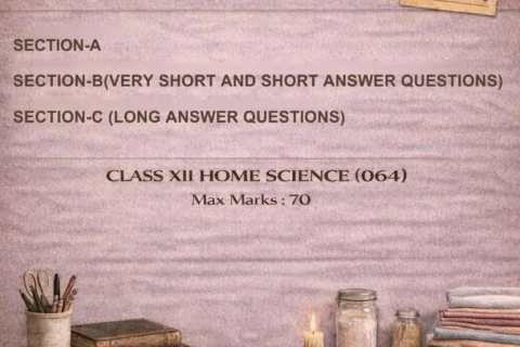 Class XII CBSE Home Science Practice Question Paper