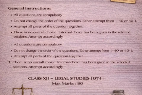 Class XII CBSE Legal Studies Practice Question Paper