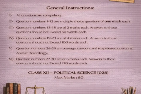 Class XII CBSE Political Science Practice Question Paper